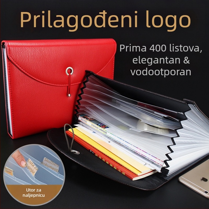 Kožna torba za dokumente s prilagođenim logotipom, vodootporna