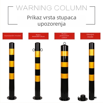 Deblji čelični stupac za upozorenje na cestama – sigurnosni stup protiv sudara s reflektirajućim oznakama