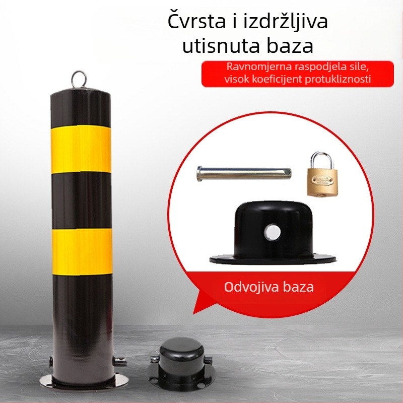 Deblji čelični stupac za upozorenje na cestama – sigurnosni stup protiv sudara s reflektirajućim oznakama
