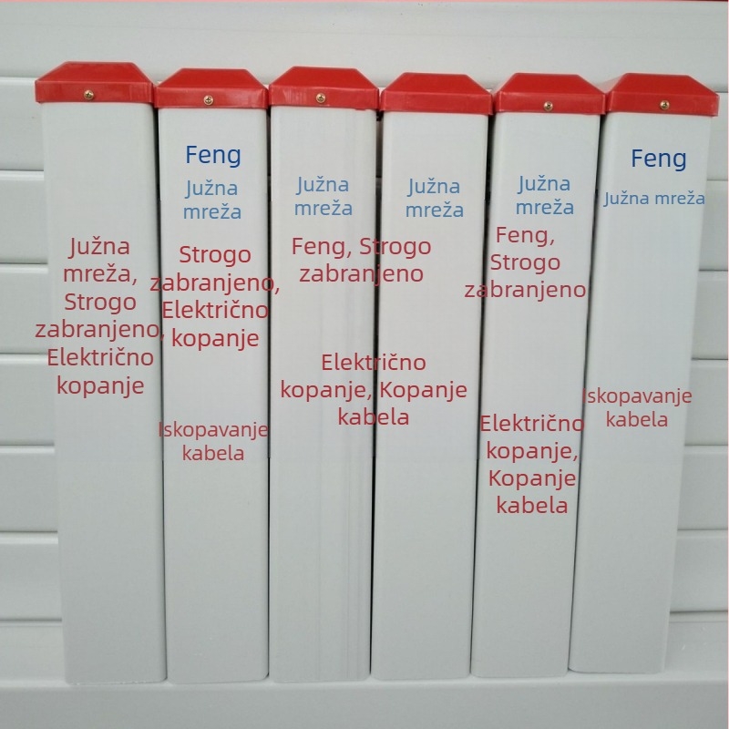 Upozoravajući stub za podzemne mreže - marker od PVC i čelika za električne kablove, vodovod, plin i naftovode te telekomunikacije