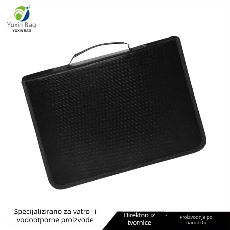Vodootporan i vatrootporan dokument folder s akordeonskim pretincima, A4, materijal od staklenih vlakana, 24 pretinaca, s otisnutim logom, prilagodljiv