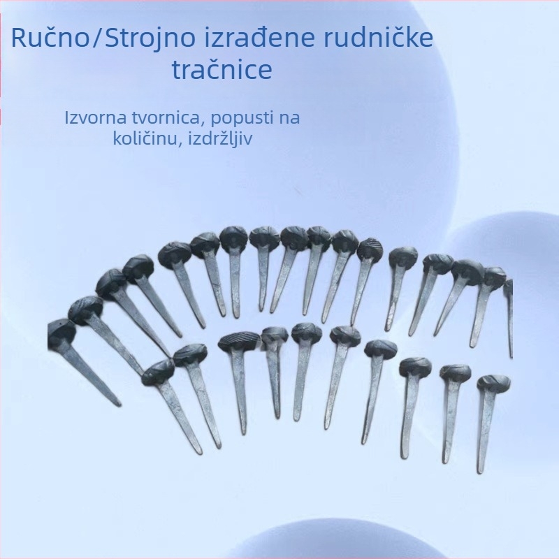 8×120 mm željeznički klinovi – ručno izrađeni, strojno proizvedeni i polu-mehanički, za povezivanje drvenih pragova s metalnim podloškama