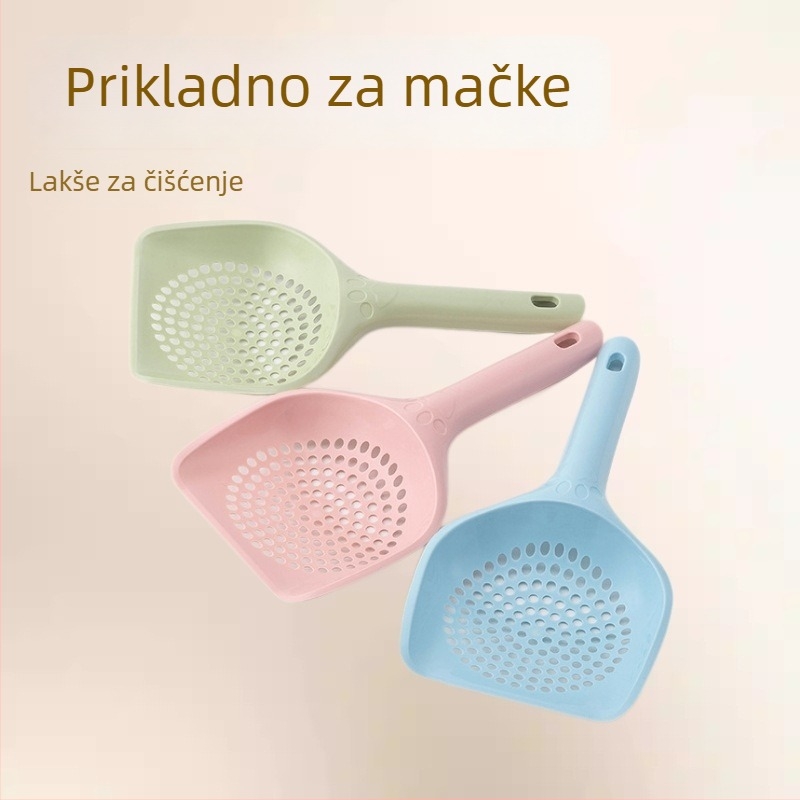 Lopatica za mačji pijesak s kružnim otvorima, univerzalna za mačke i pse, alat za čišćenje s mogućnošću vješanja