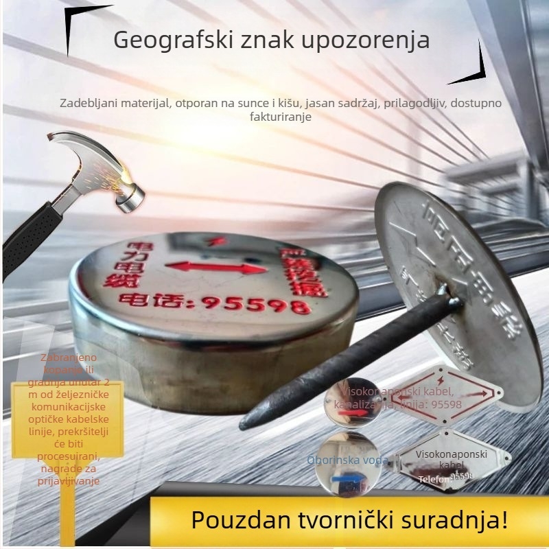 Prilagođena podzemna električna signalizacija s metalnim elementima za cjevovode i kabelske trase
