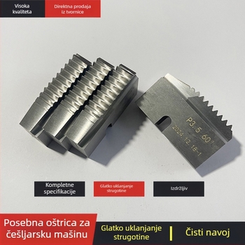 Češaljasti nož od visokou otpornog čelika za ravne navoje i valjanje navoja s konusnim navojem i titanovim premazom