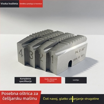 Češaljasti nož od visokou otpornog čelika za ravne navoje i valjanje navoja s konusnim navojem i titanovim premazom