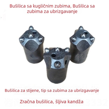 Bušilica za kamen s kuglastim zubima, tip zuba, mačja šapa, cvijet šljive