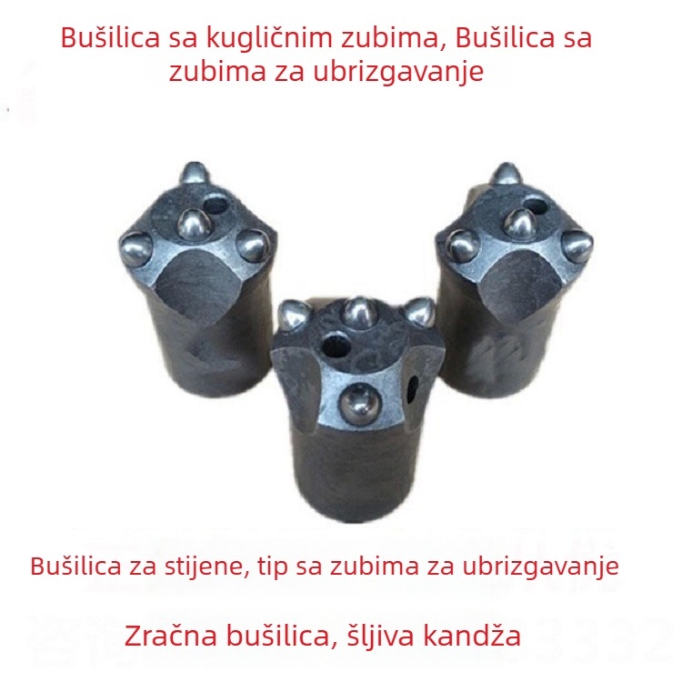 Bušilica za kamen s kuglastim zubima, tip zuba, mačja šapa, cvijet šljive