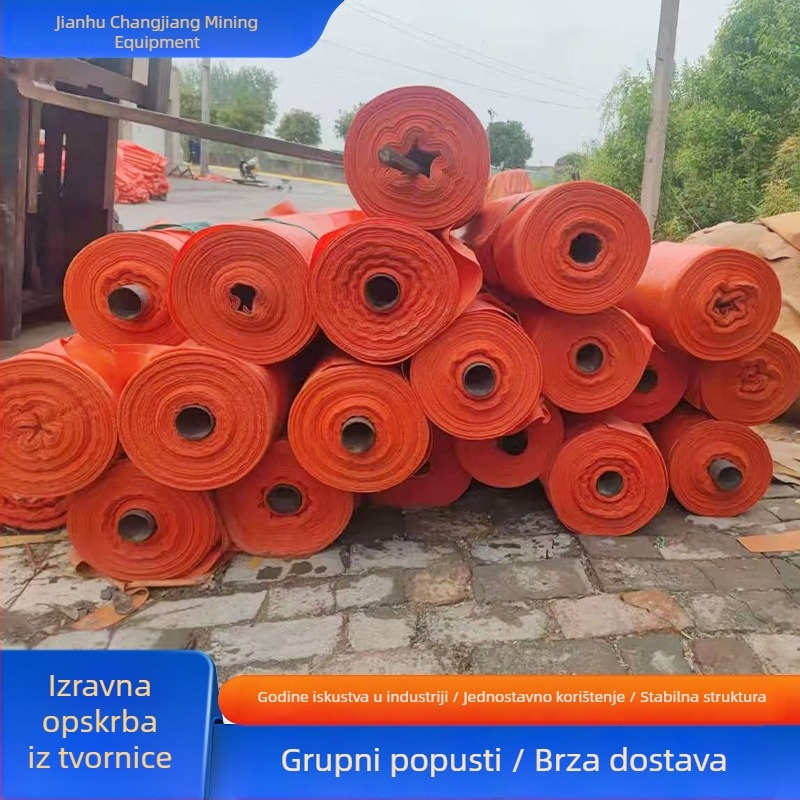 Tunelska tkanina za zračni kanal u rudarskim uvjetima, s pozitivnim tlakom, PVC premaz, zatvarač, vatrootporan