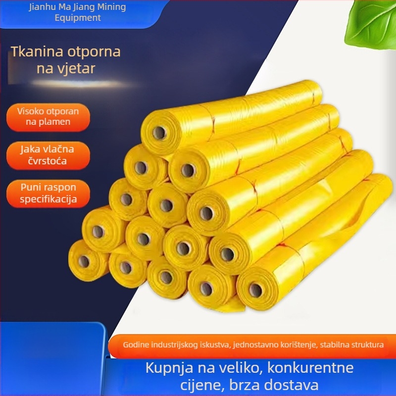 Tunelska tkanina za zračni kanal u rudarskim uvjetima, s pozitivnim tlakom, PVC premaz, zatvarač, vatrootporan