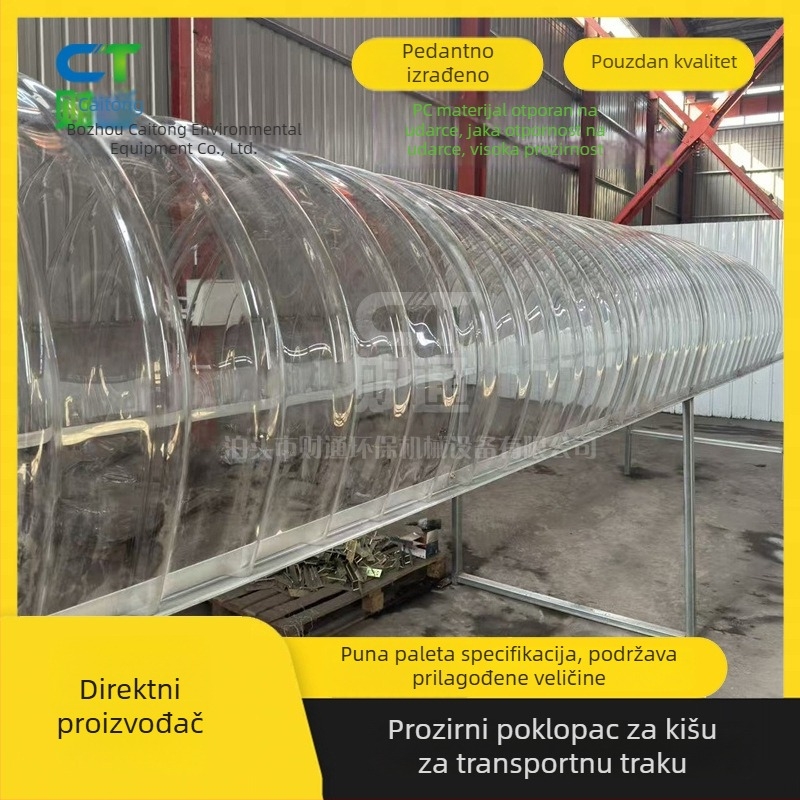Prozirni zaštitni poklopac za transportnu traku, otporan na prašinu, kišu i snijeg, po mjeri