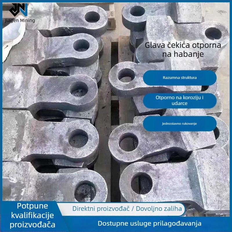 Glava čekića za drobilicu od otpornog legiranog čelika (mangan čelik)