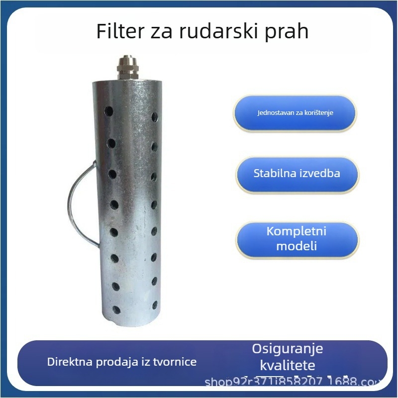 8 mm rudarski cjevni filter prašine s adsorpcijom nečistoća, poseban filter prašine za ugljene rudnike, 10 mm spojka
