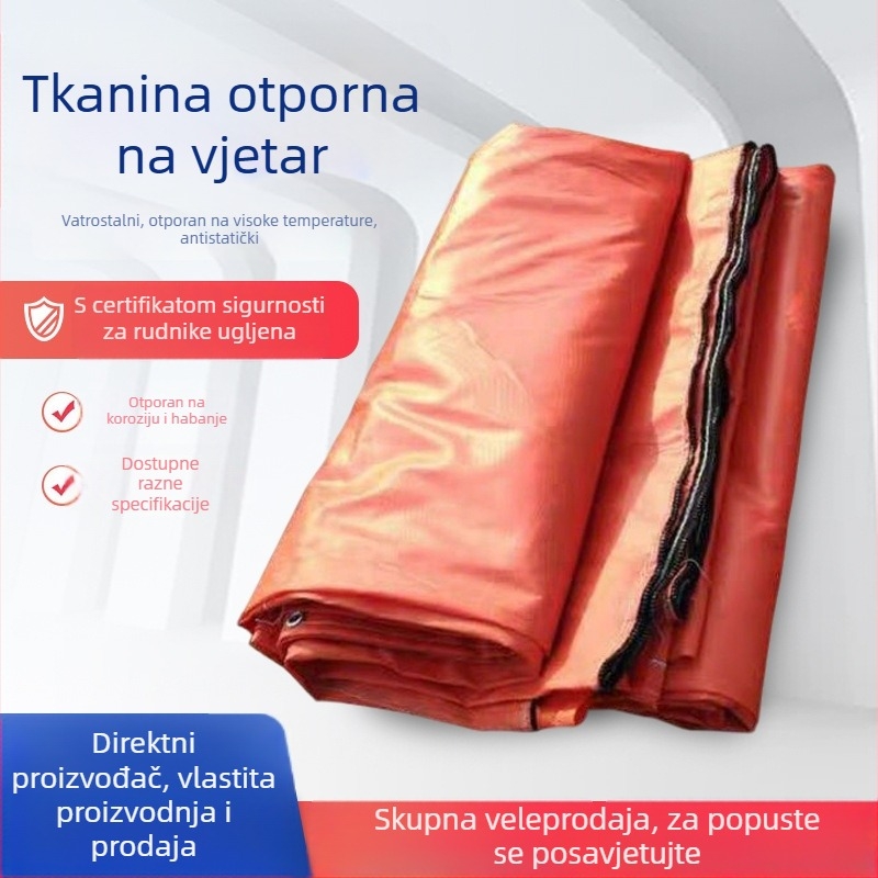 Tkanina za ventilaciju rudarskog tunela - otporna na visoke temperature, antistatična, s ventilacijskim zatvaračem, vatrootporna i otporna na ogrebotine