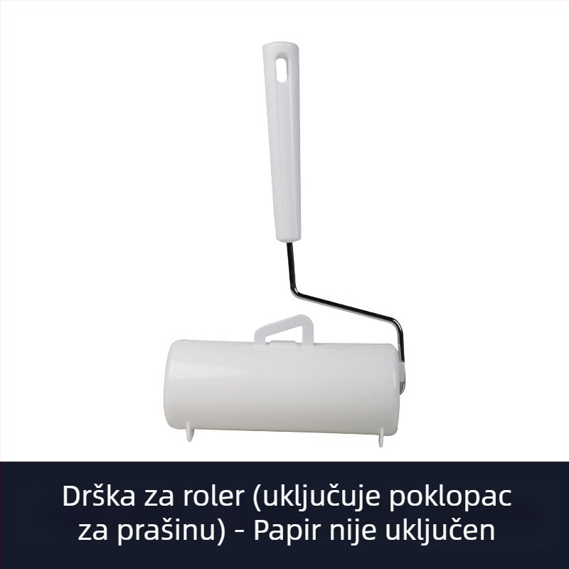 Ljepljivi valjak s zamjenjivim jezgrom ljepilnog papira, 90 listova, veliki rolni papir, odvojiva teleskopska drška, promjer role 16–24 cm