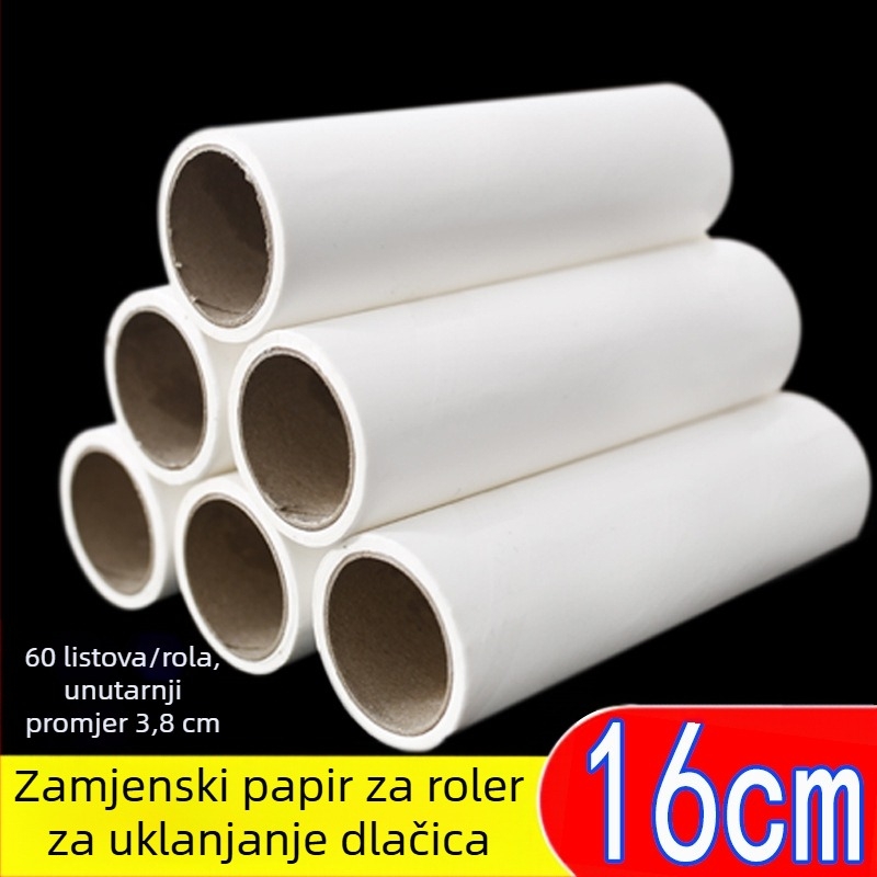 Ljepljivi valjak s zamjenjivim jezgrom ljepilnog papira, 90 listova, veliki rolni papir, odvojiva teleskopska drška, promjer role 16–24 cm