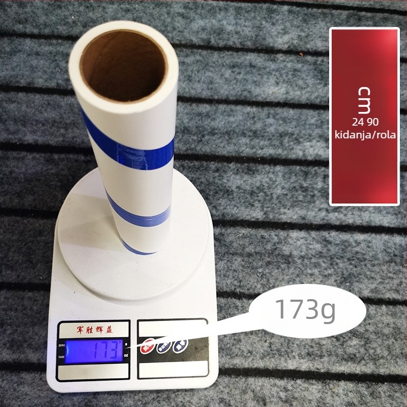 Ljepljivi valjak s zamjenjivim jezgrom ljepilnog papira, 90 listova, veliki rolni papir, odvojiva teleskopska drška, promjer role 16–24 cm