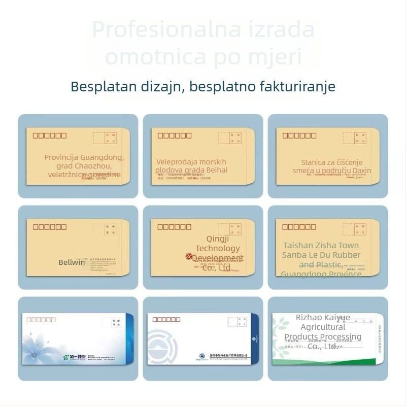 Kraft papirnate kovertice kineskog stila, veličine B6 i No.6/No.7/No.9, za plaće i PDV račune