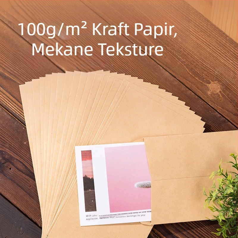 Deli Brand No. 5 koverti od kraft papira, bez otiska, veličina 220x110 mm, model 3423A, 20 komada u pakiranju