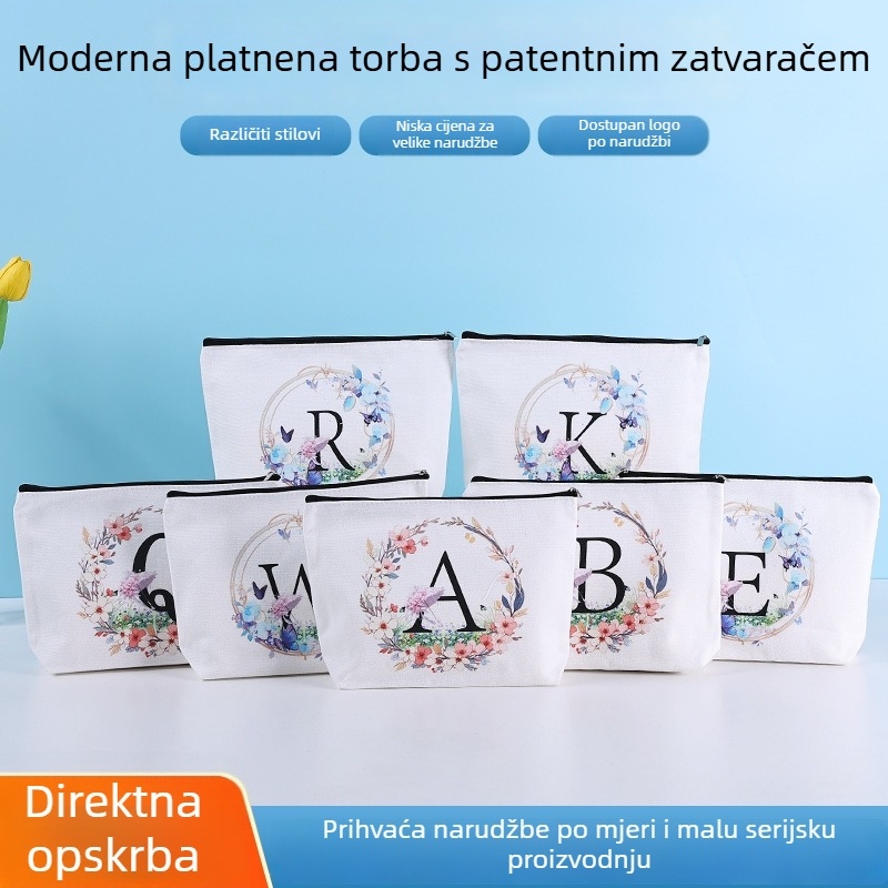 Platnena torbica sa zipom za kozmetiku i olovke – prenosna, elegantna, s logotipom