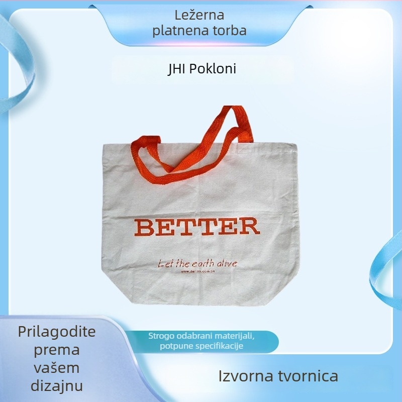 Prilagođena platnena tote torba s otiskom logotipa, velik kapacitet, svestrana, jednostavna, ležerna, ekološka.
