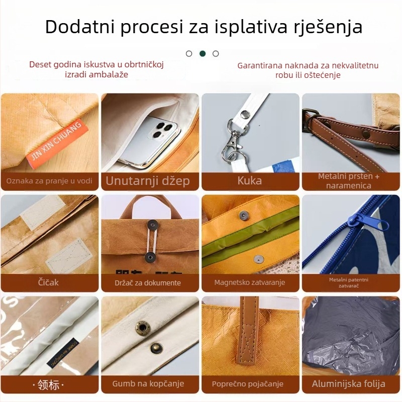 Dupont papirnata kovertna torba, prilagođena, vodootporna, organizator za dokumente A4/A5 i tablete