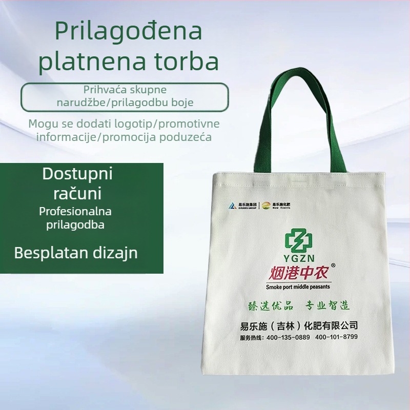 Prilagođena platnena torba velike kapacitete s otiskom logotipa za promotivne svrhe