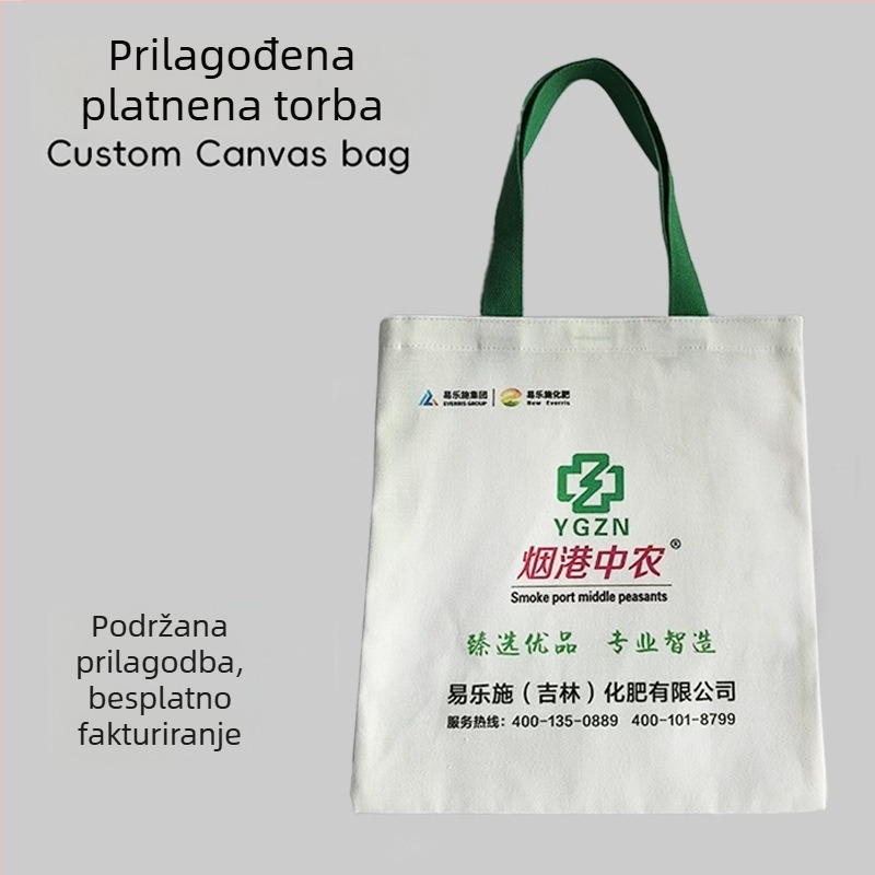 Prilagođena platnena torba velike kapacitete s otiskom logotipa za promotivne svrhe