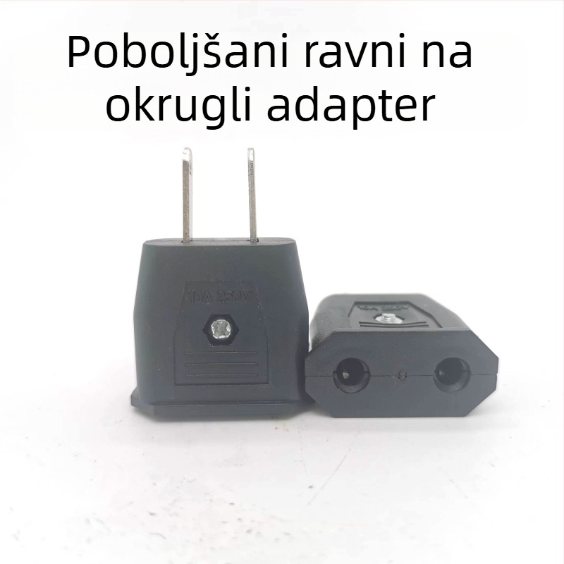 Višefunkcionalni adapter utičnica EU–US–DE, pretvara plastičnu utičnicu u kružni njemačkog standarda