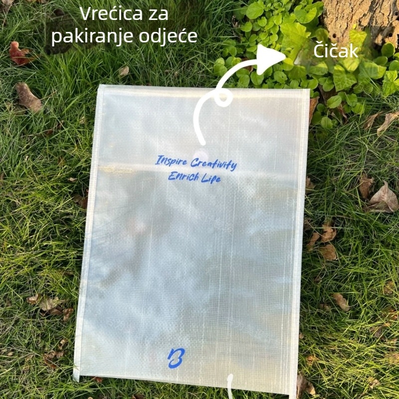 Prozirna tkanina torba za dokumente s Velcro zatvaranjem, za pohranu odjeće i dječje odjeće, prilagođeni logotip