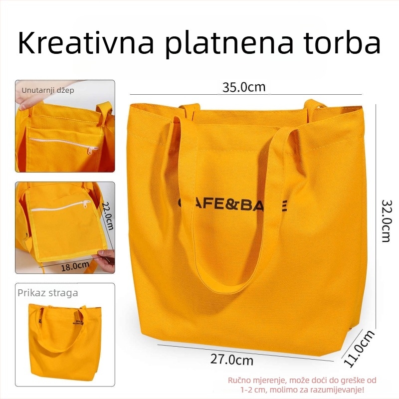 Platnena torba za kupovinu s prilagođenim logotipom, tote torba za kafiće i izložbe, izrađena po narudžbi, ekološki prihvatljiva