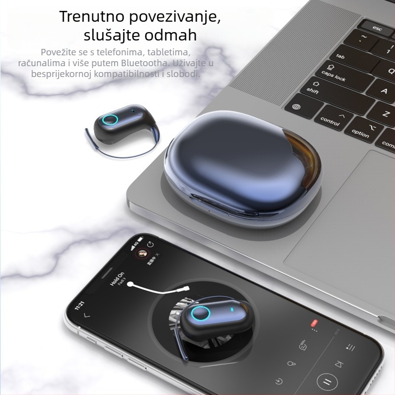 Bluetooth slušalice s AI prijevodom i prijevodom uživo, bežične sportske slušalice s kopčom za uho, dugo trajanje baterije