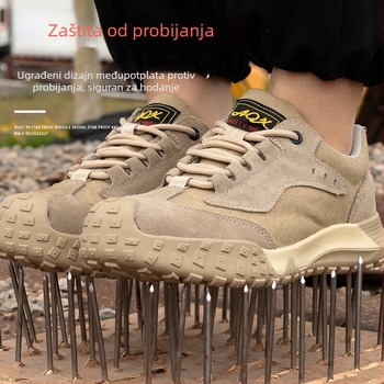 Muške radne cipele s čeličnim prstom, prozračne, lagane, mekane potplate, zaštitne cipele za gradilište