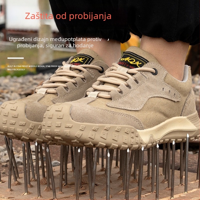Muške radne cipele s čeličnim prstom, prozračne, lagane, mekane potplate, zaštitne cipele za gradilište