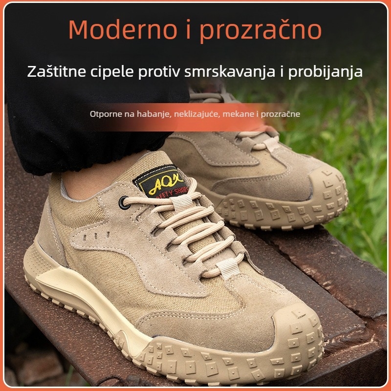 Muške radne cipele s čeličnim prstom, prozračne, lagane, mekane potplate, zaštitne cipele za gradilište