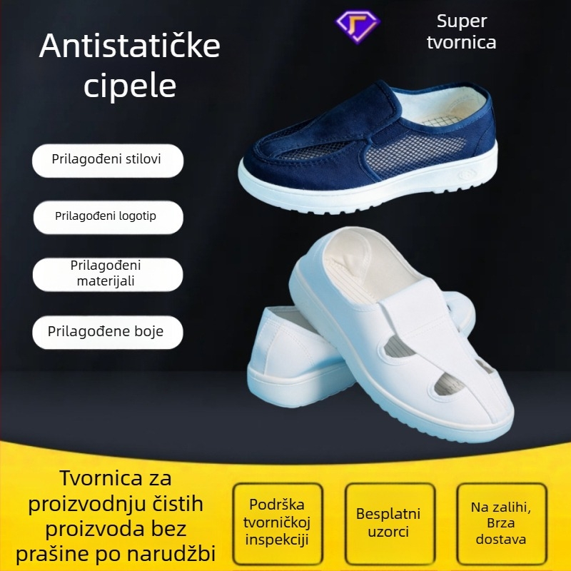 Antistaticke polučizme srednje visine, PU mekani potplat, platnene sigurnosne radne cipele, jednobojne, prilagodljive boje i veličine