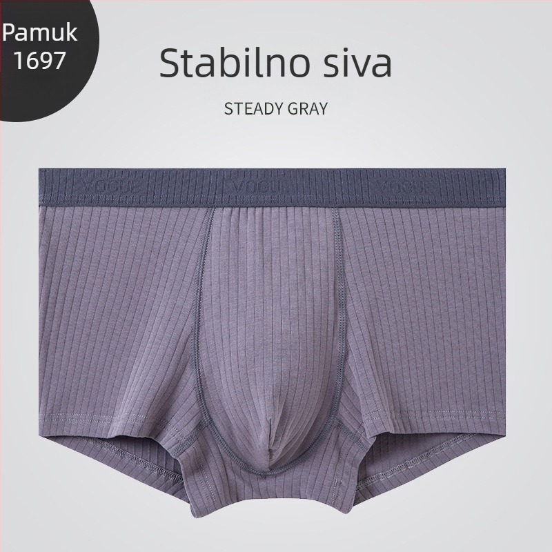 Muške pamučne bokserice s kontrastnim dezenom, srednji pojas, udoban kroj, prozračan, veće veličine