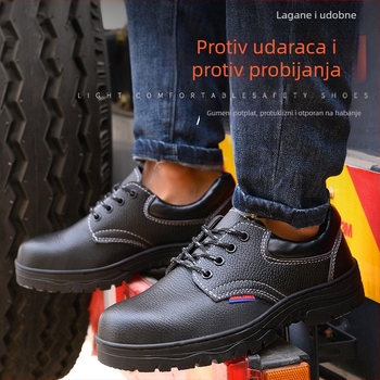 Ljetne zaštitne cipele s čeličnom špicom i mikrovlaknom kožom, otporne na udarce i perforacije, antistatične sigurnosne cipele