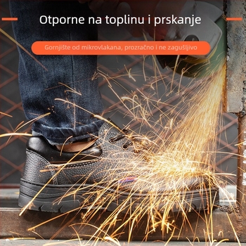 Ljetne zaštitne cipele s čeličnom špicom i mikrovlaknom kožom, otporne na udarce i perforacije, antistatične sigurnosne cipele