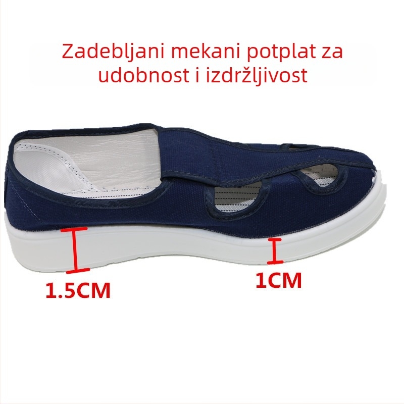 PU obuća s četiri rupe za vezivanje, antistatična, ojačana, protuklizna, za čiste prostorije u elektronici