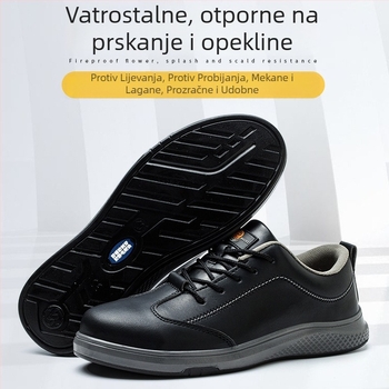 Antistatične sigurnosne obuće za posao za muškarce i žene, sve sezone, zaštita od udara i probijanja, čvrst potplat, niski gležanj, mikrovlaknena koža, plastični prst, crne
