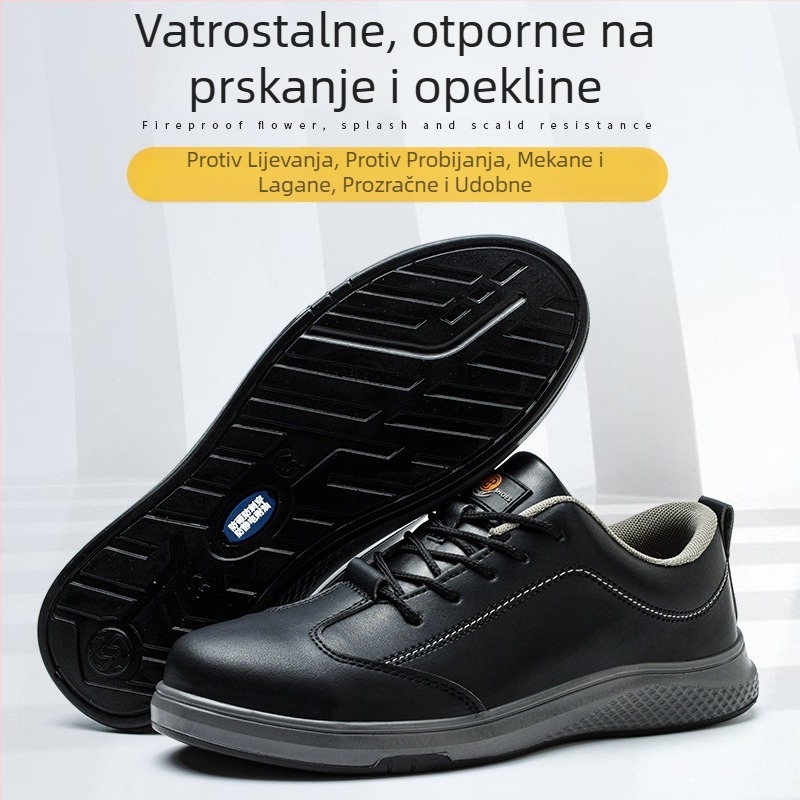 Antistatične sigurnosne obuće za posao za muškarce i žene, sve sezone, zaštita od udara i probijanja, čvrst potplat, niski gležanj, mikrovlaknena koža, plastični prst, crne