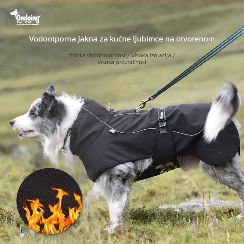 Kabanica za pse s pamukovim punjenjem, jesen-zima, za srednje i velike pse, vanjska vodootporna jakna