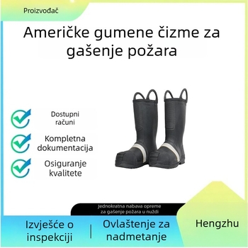 Vatrogasne gumene čizme, otporne na vatru, sa čeličnim vrhom i čeličnom potplatom, zaštitne cipele CE certifikat EN15090