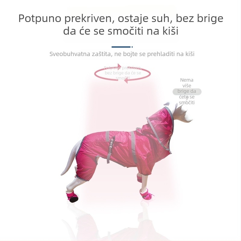 Kišna jakna za pse s velikim šiltom, vodootporna i reflektirajuća za četveronožne kućne ljubimce