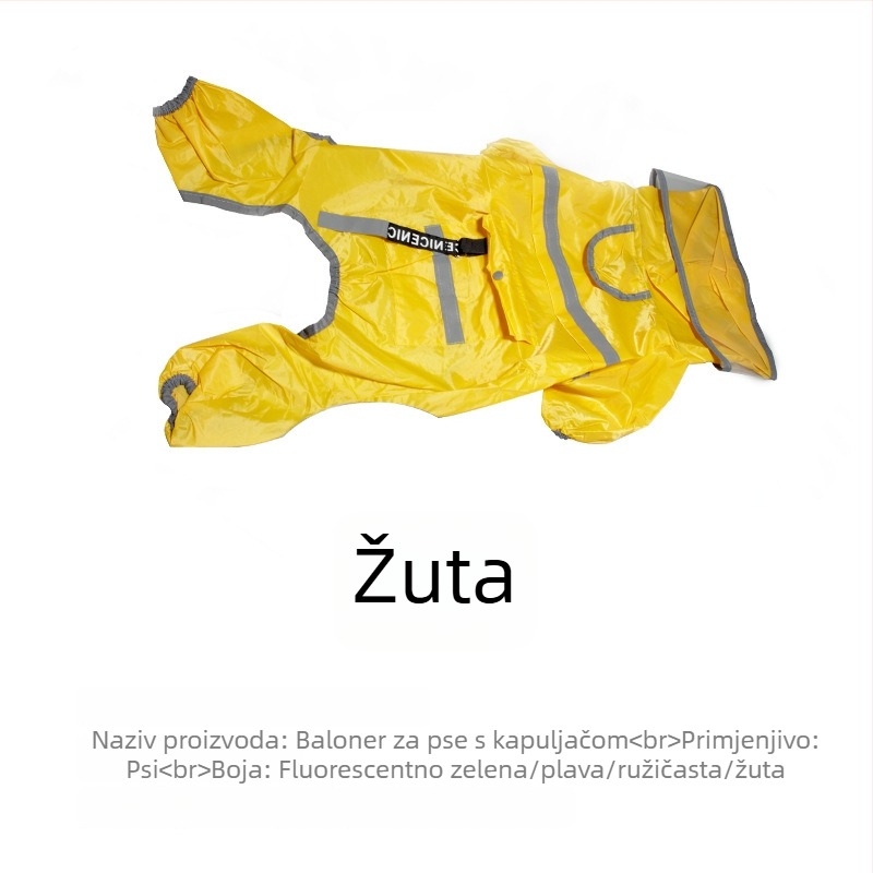 Kišna jakna za pse s velikim šiltom, vodootporna i reflektirajuća za četveronožne kućne ljubimce