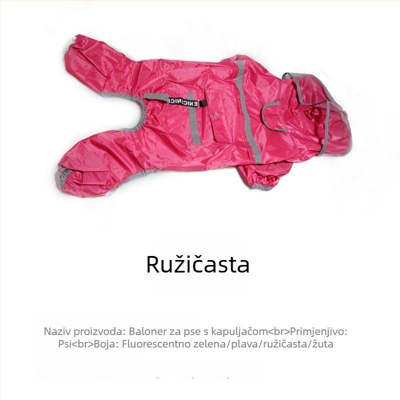 Kišna jakna za pse s velikim šiltom, vodootporna i reflektirajuća za četveronožne kućne ljubimce