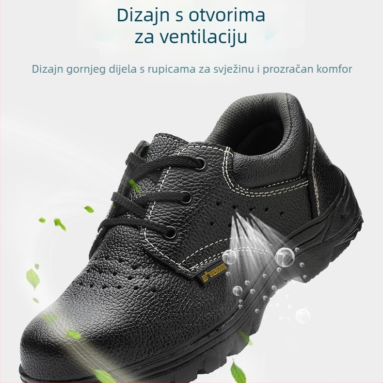 Prozračne sigurnosne cipele s čeličnim vrhom i čeličnom sole, otporne na udarce i probijanje, ljetne radne cipele