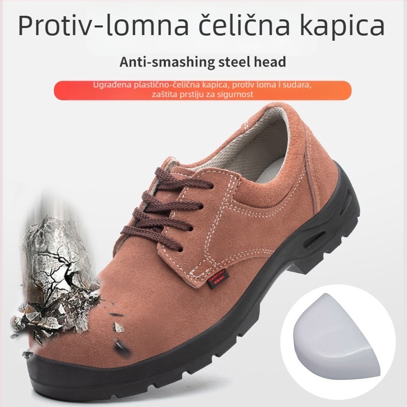 Shield King Muške radne cipele 7179 od suede kože, zaštita od udara, izolacija 6KV, otporne na ulje, otporne na habanje, prozračne