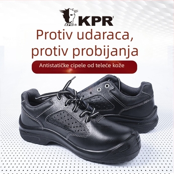Zunwang KPR Zaštitne radne cipele, otporne na udarce i probijanje, antistatične, prozračne, izdržljive od goveđe kože